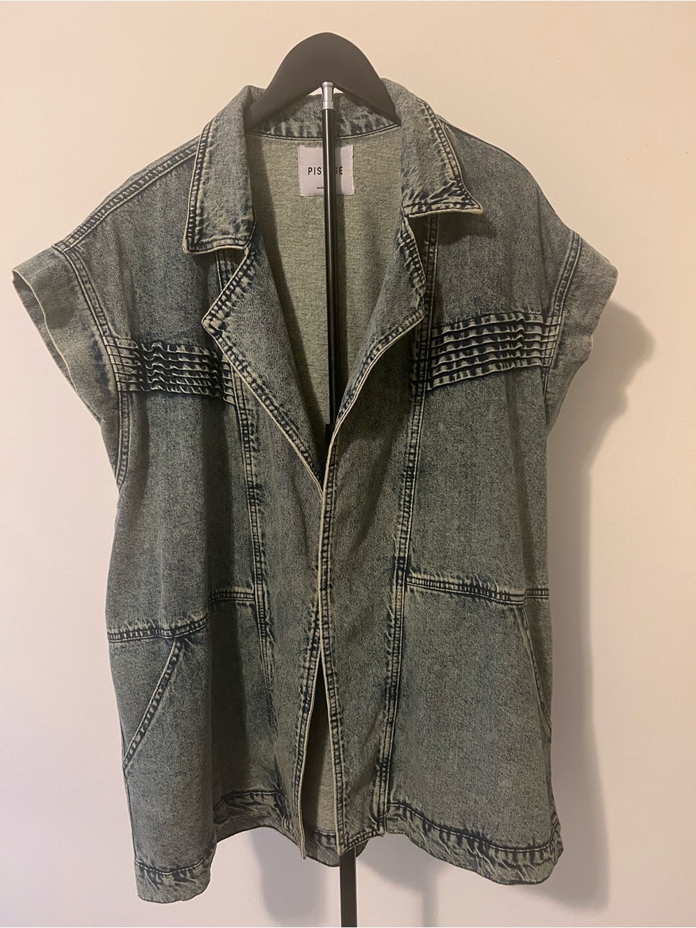 Pistola Green Wash Sleeveless Denim Vest